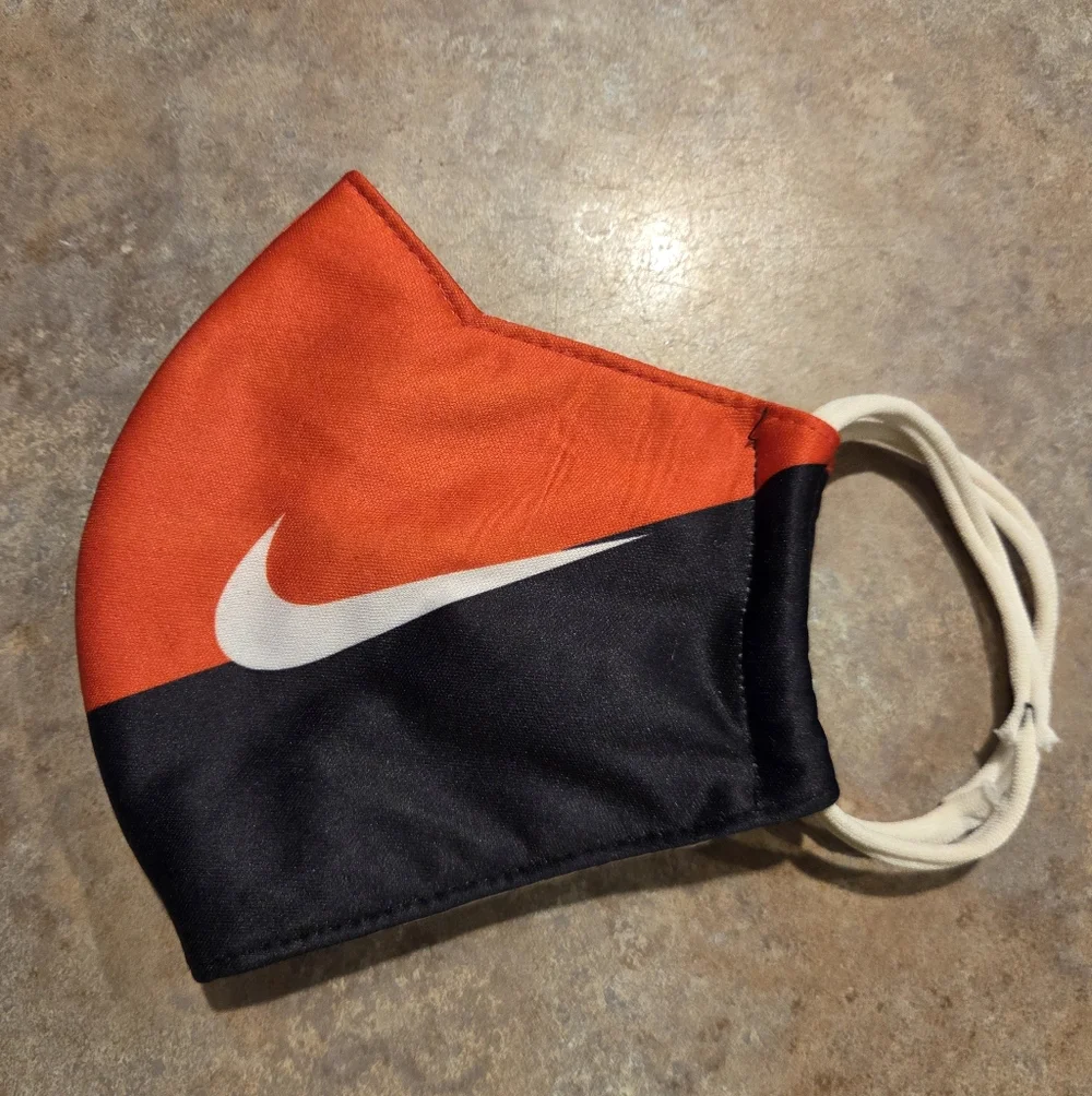 Nike Black and Orange Face Mask